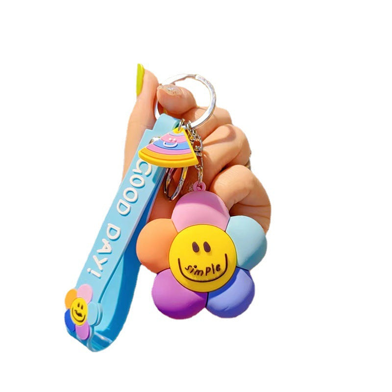 Wholesale Sunflower Soft Rubber Doll Keychain